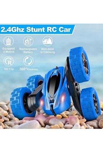 COOYA RC Cars Stunt Car Toy,4WD 2.4Ghz,Double Sided 360° Rotating,with Headlights,for Indoor and Outdoor