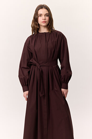 Manuka Burgundy Motivesi Wide Shirt and Dress Set