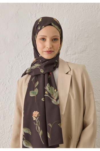 Fresh Brown Hazel Patterned Shawl