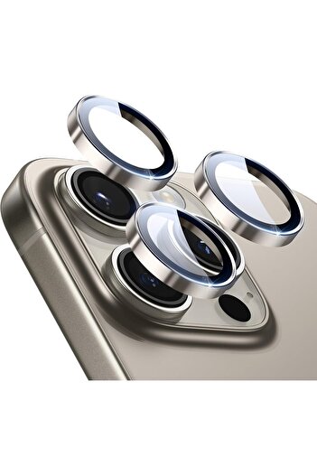AWH Camera Lens Protector for iPhone 16/15/14 Pro Max/Pro, Scratch-Resistant, HD Glass (Titanium)