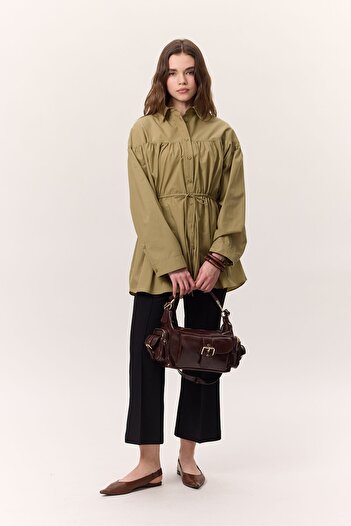 Manuka Oil Green Tunic with Tie Detail