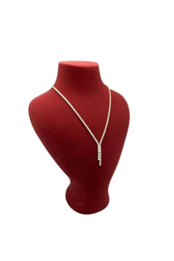 MeGass Dekor Domestic Production Zeus Model Suede Fabric Red Color 29/ 22 cm Suit Necklace Display Manikin