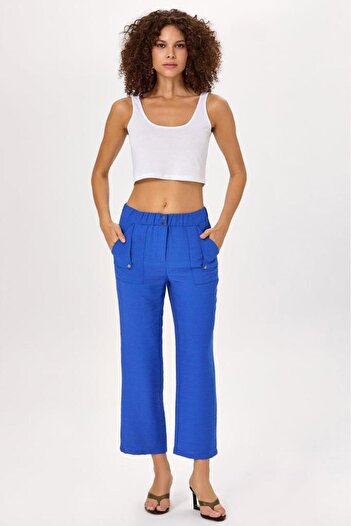 İKİLER Elastic Waist and Snap Pocket Trousers 025-3512