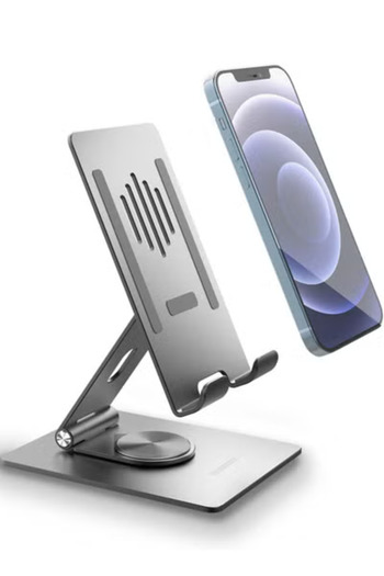 Momax Fold Stand 360 Degree Rotation Supports Phones and Tablets Multi-purpose Holder Space Grey
