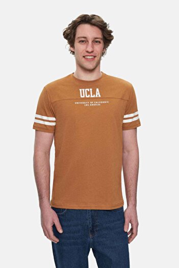 UCLA Ανδρικό μπλουζάκι STARK με ριγέ λαιμόκοψη με στάνταρ εφαρμογή