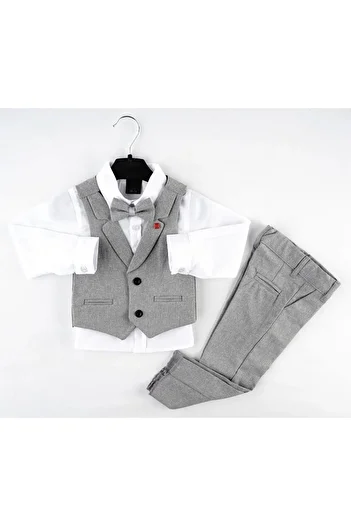 Mc Emirix Kids Wear Collared Vest Solid Ren 3 Piece Set