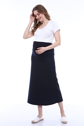 LİYACA Pregnant Teseture Long Can Fabric Skirt