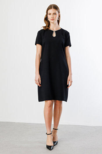 Ekol Plus Size Black Dress