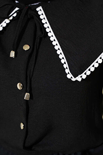 VOLT CLOTHİNG Women's Sailor Collar Laced Shirt