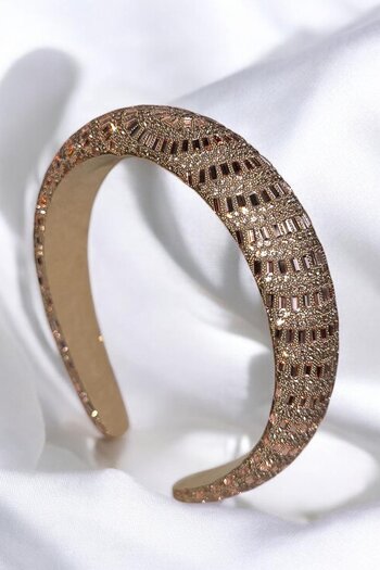TAKIŞTIR Beige Color Crystal Stone Detailed Crown