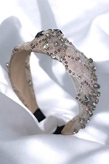 TAKIŞTIR Pink Color Stone and Star Detailed Crown