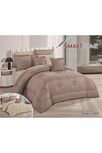 smart home Double Duvet Set, 8-Piece Microfiber Bedspread, King Size, 240x260cm, Yellow