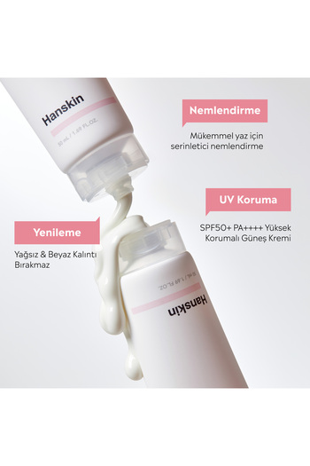 Hanskin Hyaluron Relief Water Sun Cream- SPF50+ PA++++ Güneş Kremi Tüm Cilt Tipleri İçin 50 ml