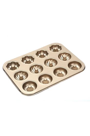 Chavin Carbon Steel 12 Li Flower Figure Donut Cake Baking Mould Mt122