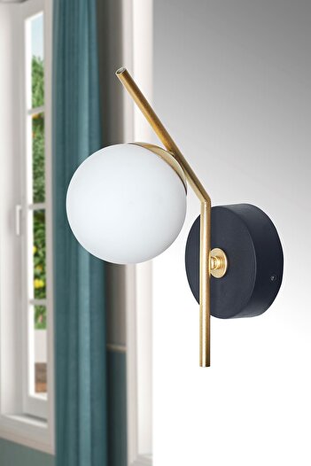 Luzarana Elite Yellow Black Metal Body White Glass Design Luxury Vertical Sconce