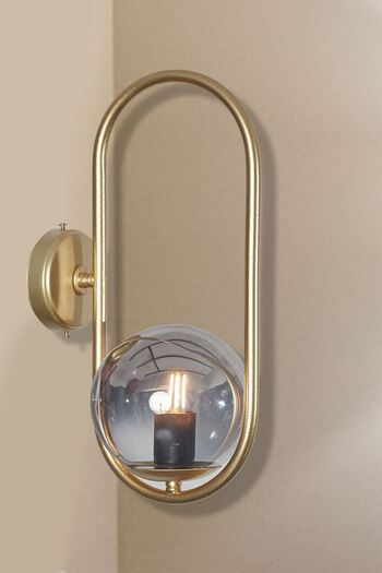 Luzarana Zenga Yellow Metal Body Smoked Glass Design Luxury Sconce