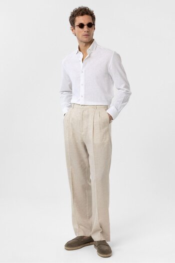Antioch White Linen Blended Men's Shirt