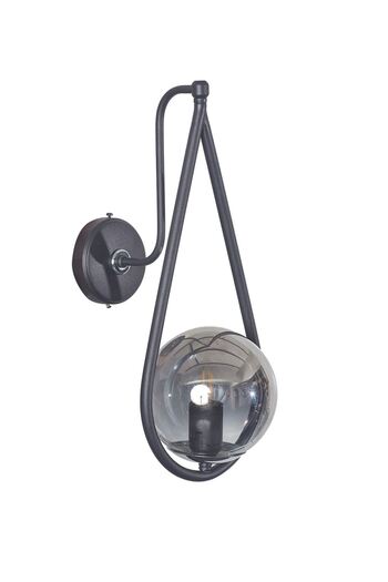 Luzarana Siena Chrome-Black Metal Body Smoked Glass Design Luxury Sconce