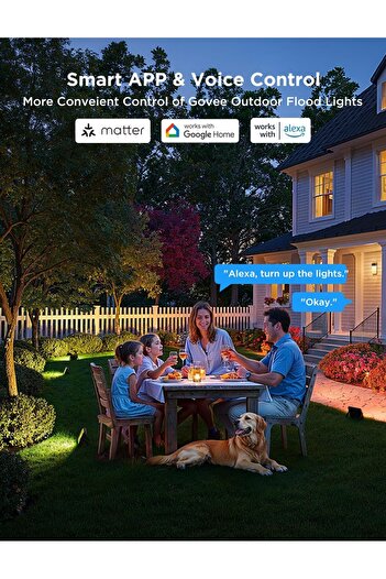 Govee RGBIC Akıllı Dış Mekan LED Spot Işık 4’lü Paket, IP66, Alexa & Google Uyumlu, 1000 lm
