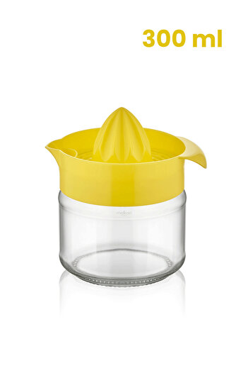 Melkan Home Glass Lemon and Citrus Squeezer 300ml - Yellow