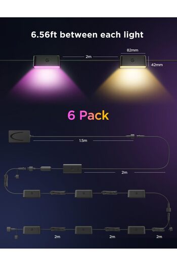 Govee RGBIC Akıllı Dış Mekan Çit Işıkları 6'lı, IP65, Alexa Uyumlu, Müzik Senkron, 60 Sahne