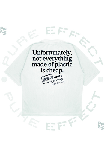 PURE EFFECT Unisex Oversize T-Shirt - Cheap Printed Boxy Fit Thick Fabric with Card Note