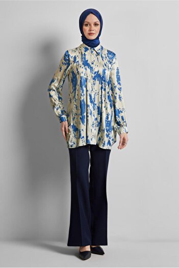 Alvina Patterned Satin Tunic 45429