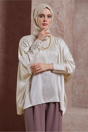 Alvina BAT SLEEVE SATIN BLUZ 44410
