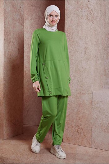 Alvina Tracksuit Set 44705 - Button Detailed