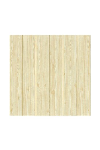 Flippy Set 10 Placi Tapet 3D, Flippy, 70 x 70 cm, 3 mm, din Rasina, Tip Placi de Lemn, 4.9 mp, Crem