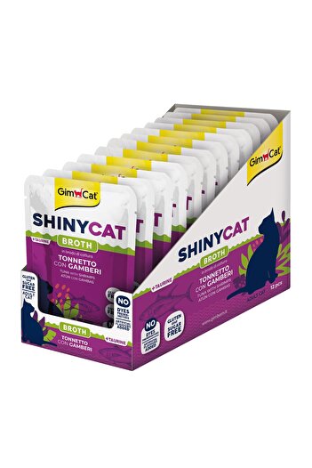 Gimcat Shinycat Pouch Ton Balıklı Karidesli Kedi maması 70grx12ad