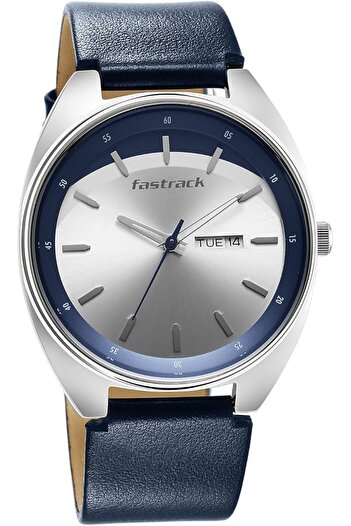 Generic Fastrack Analog Silver Dial Men Casual Watch Blue