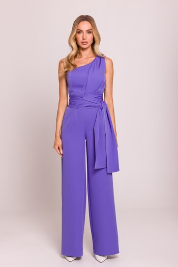 Made of Emotion One-shoulder jumpsuit with tied sashes