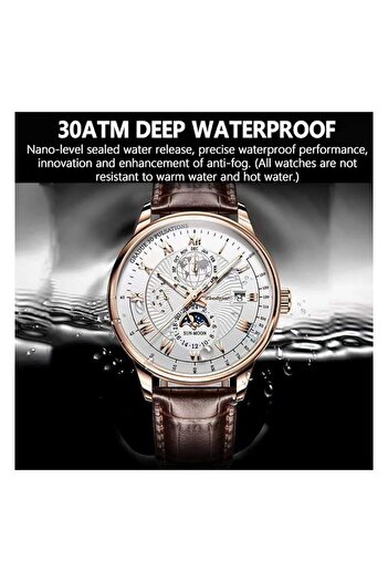 Generic Arabest Mens Quartz Watch Multifunction Sports Watch Men Steel Band Waterproof Quartz Watch Silver