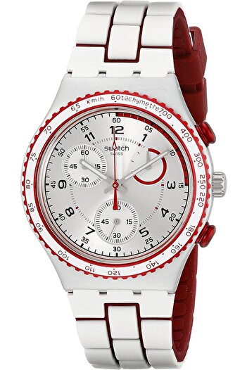 Generic Swatch Unisex Ycs1012 Irony Analog Display Swiss Quartz White Watch