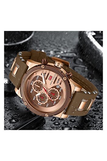 Generic Makingtec Square Watches For Men Brown Leather Chronograph Fashion Business Watch Luminous