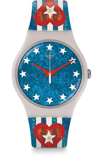 Generic Swatch Men Anavah Suot101 Blue Rubber Swiss Quartz Fashion Watch