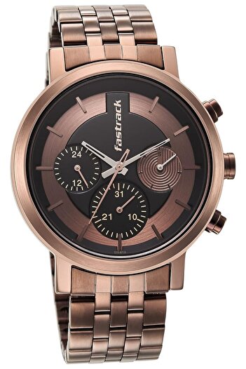Generic Fastrack Analog Multicolor Dial Men Casual Watch Brown
