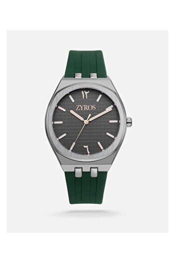 Generic Men Watch With A Green Rubber Strap