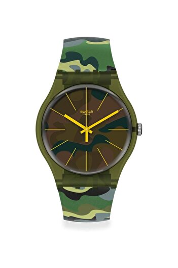 Generic Swatch New Gent Swiss Quartz Silicone Strap Green 20 Casual Watch Model Suog114