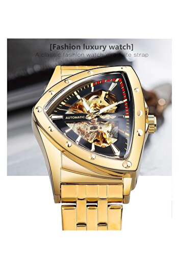 Generic Forsining Square Luxury Retro Mechanical Watch For Men Gorgeous Hollow Skeleton Self Wind Carved