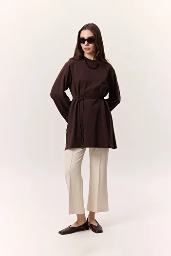 Manuka   Oversize tričko Světlá káva Baglama Detailed