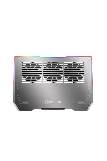 TELLUR Tellur Shade laptop cooler, 17.3", 3 fans, RGB LED, USB, USB-C, aluminum (Grey)