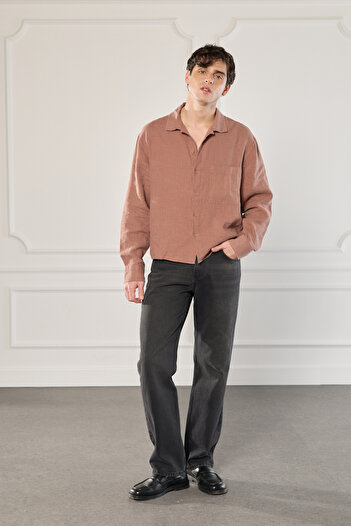 Beyyoglu Πουκάμισο Oversize από 100% λινό