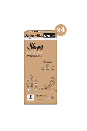 Sleepy Ecologic Premium Plus Efsane Paket Bebek Bezi 5 Numara Junior 160 Adet
