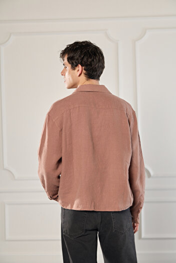 Beyyoglu %100 Keten Oversize Gömlek