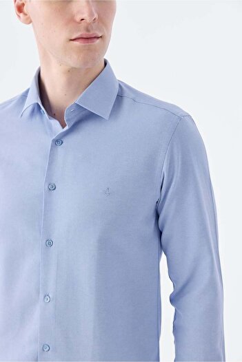 Jakamen Mavi Comfort Fit Pamuklu Kolay Ütülenebilir Gömlek