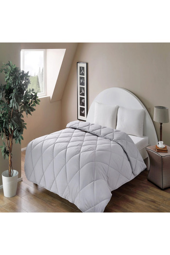 Taç Printed Fleece Quilt Double Light Gray