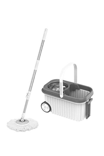 COOYA Microfiber Mop Set,360 Degree Swivel,with Wheels,telescopic Handle And Wringer,white