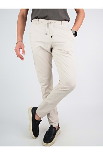 Digital Jeans DİGİTAL JEANS ERKEK KETEN JOGGER PANTOLON Krem
